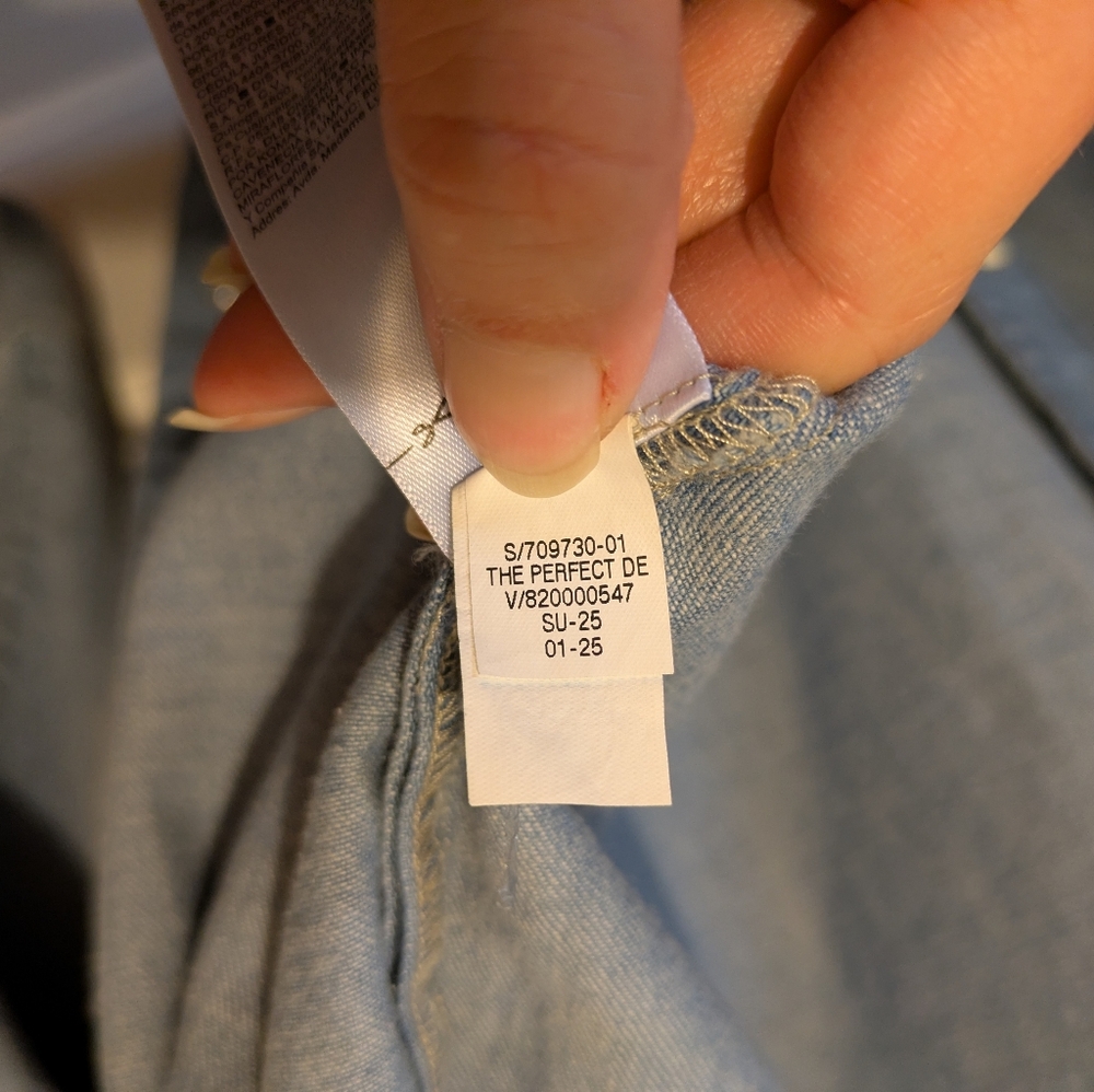 Banana Republic The Perfect Denim Everyday Shirt Snap Buttons Size XS New! - Picture 8 of 15